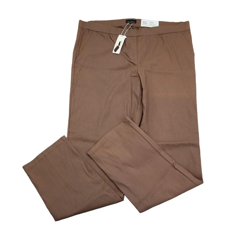 Zenobia Pants Womens 3XL Brown High Rise Flat Front Banded Waist Pull On Bottoms